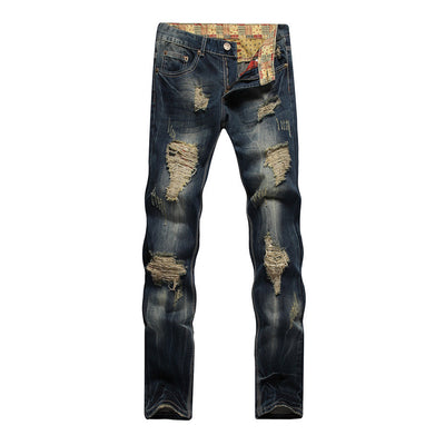 Ripped Trendy Men's Jeans Straight Leg Slim Fit Personality - Jeans Junction Online