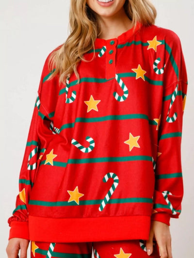 Christmas Long Sleeve Top and Pants Lounge Set - Jeans Junction Online