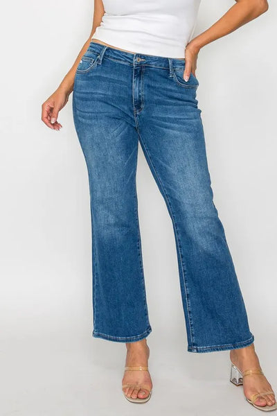 bytos Full Size Cat's Whiskers Mid Rise Ankle Jeans - Jeans Junction Online