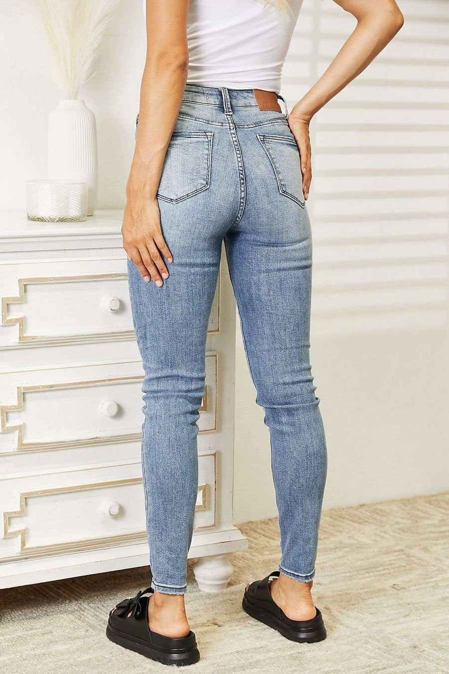 Judy Blue Full Size High Waist Tummy Control Vintage Skinny Jeans - Jeans Junction Online 