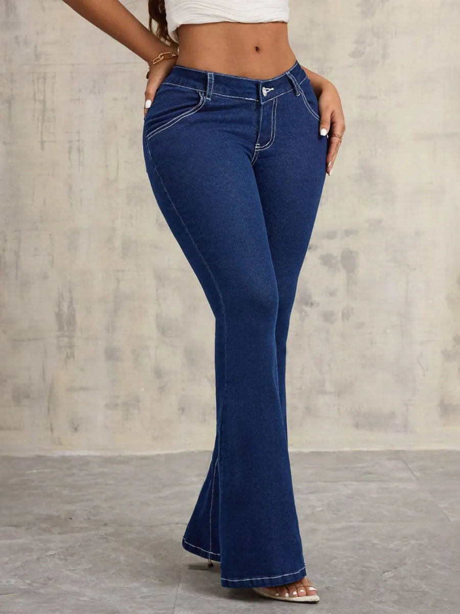 Flare Jeans with Pockets - Jeans Junction Online 