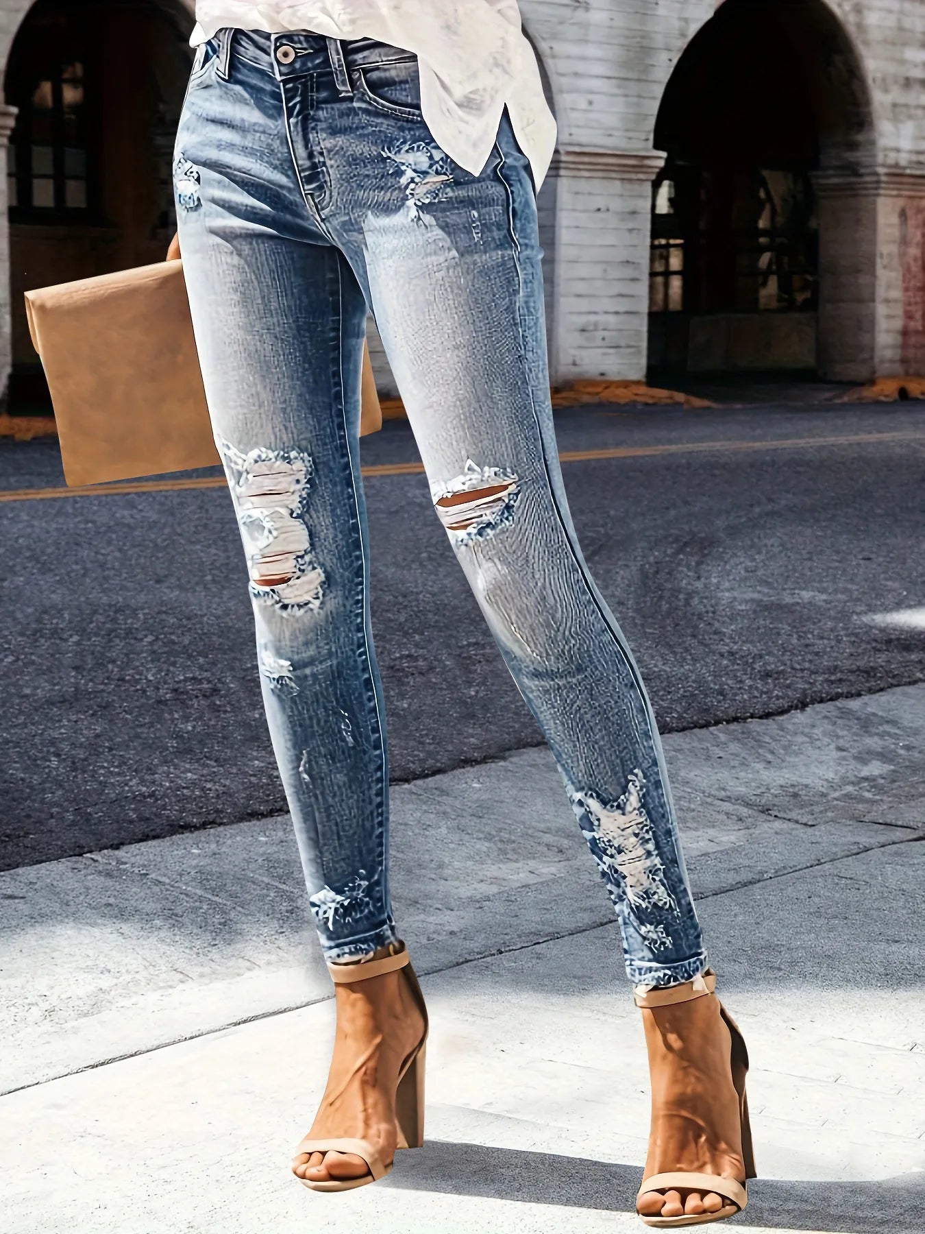 Distressed Skinny Jeans - Jeans Junction Online