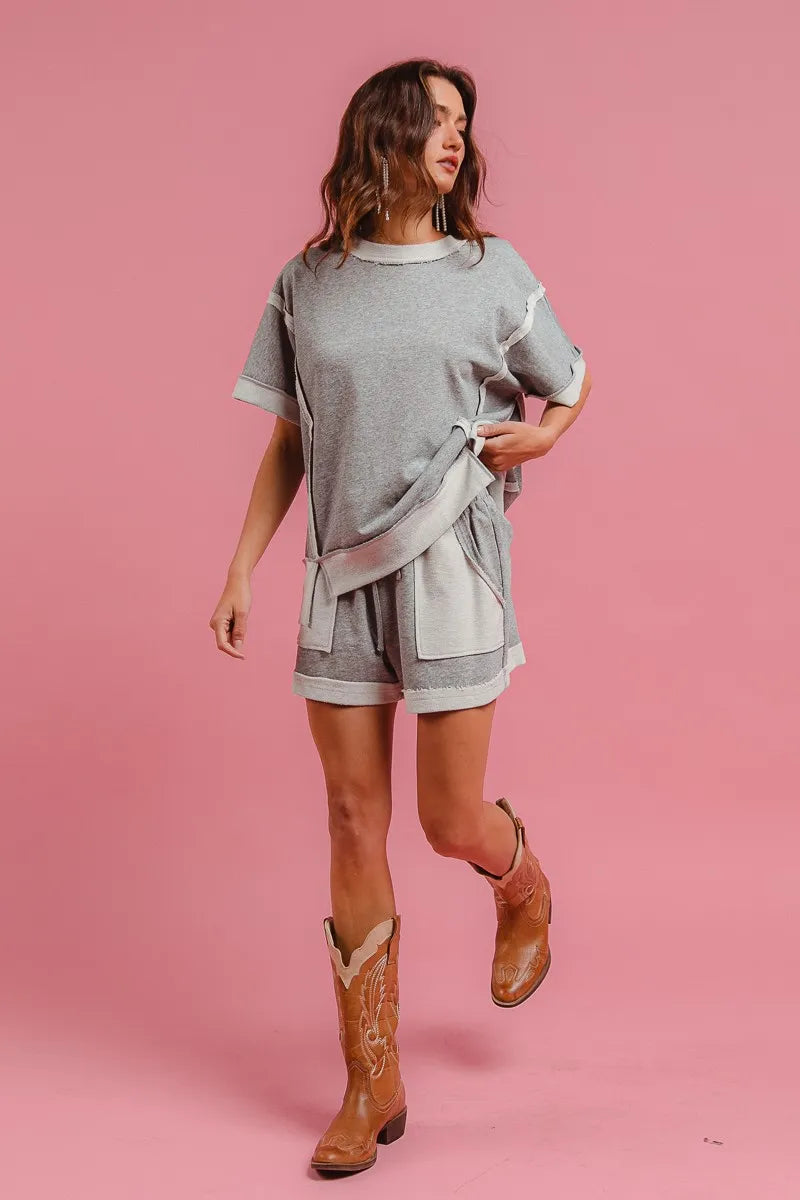 BiBi French Terry Knit Shorts with Side Pocket - Jeans Junction Online