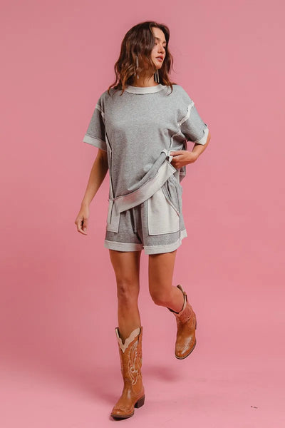 BiBi French Terry Knit Shorts with Side Pocket - Jeans Junction Online