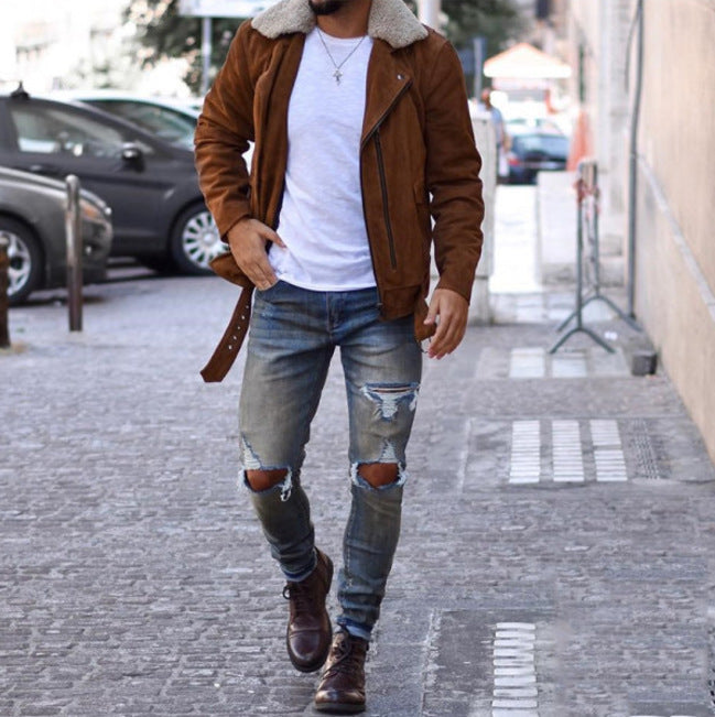 Jeans Men's Knee Ripped Pants Men's - Jeans Junction Online 