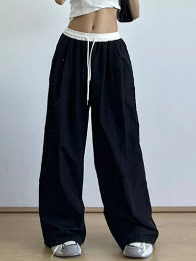 Wide Leg Drawstring Casual Pants - Jeans Junction Online