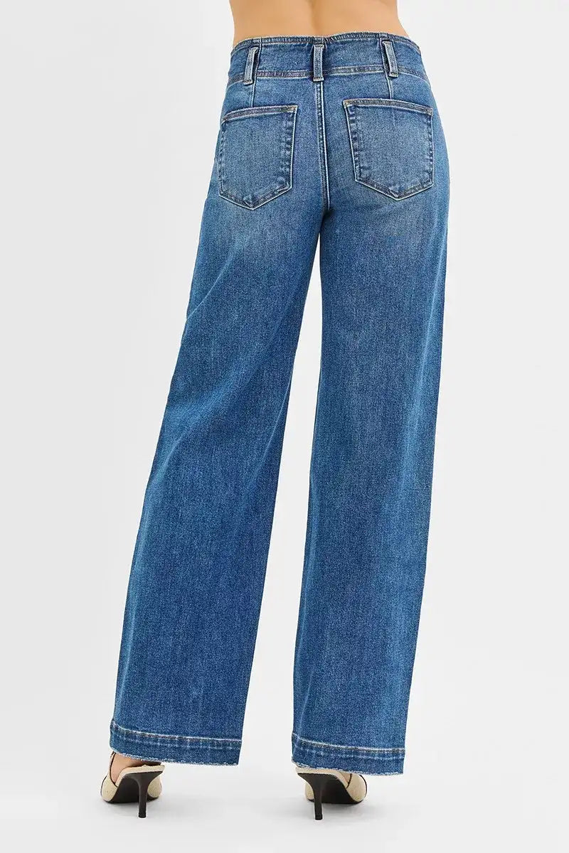 RISEN Mid Rise Fit Wide Baggy Jeans - Jeans Junction Online