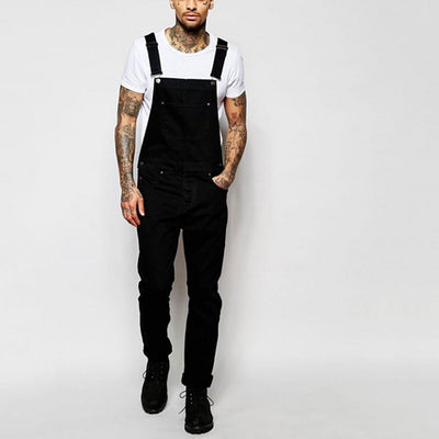 Fashionable men's suspender denim rompers - Jeans Junction Online