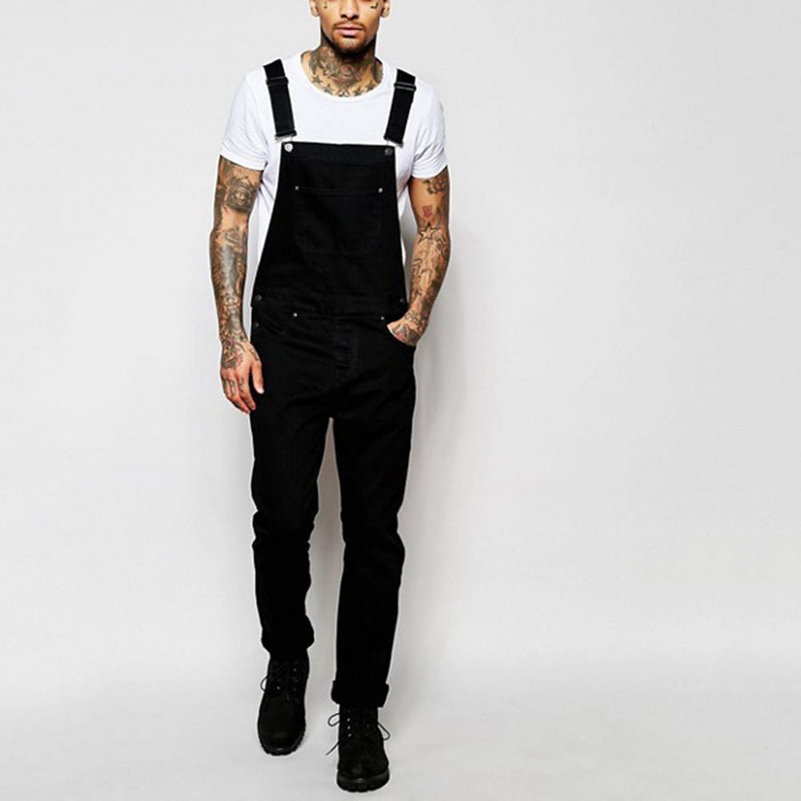 Fashionable men's suspender denim rompers - Jeans Junction Online 