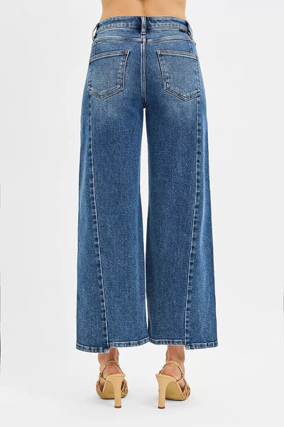 RISEN High Rise Crop Wide Leg Jeans with Step Hem - Jeans Junction Online