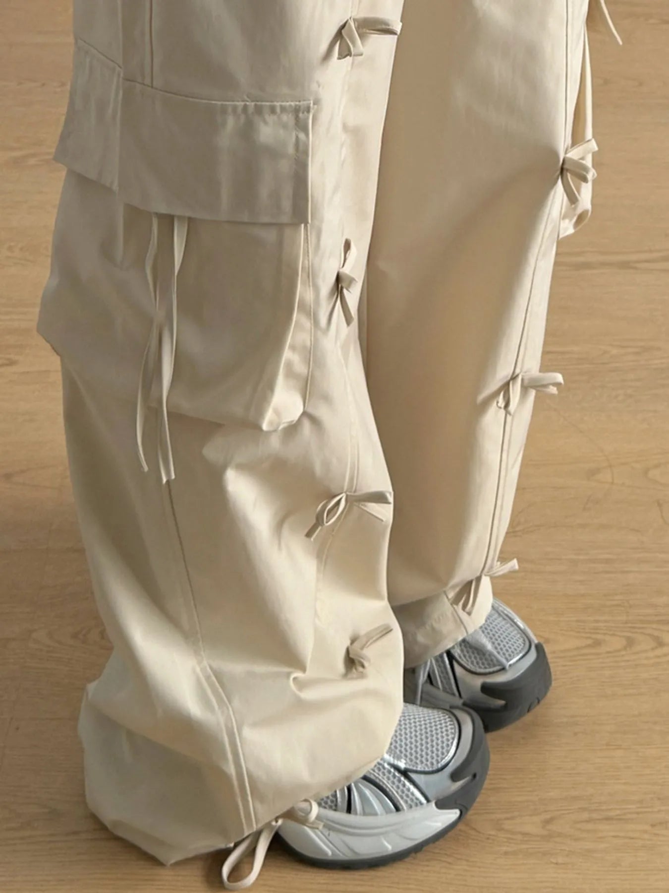 Bow Elastic Waist Cargo Pants - Jeans Junction Online