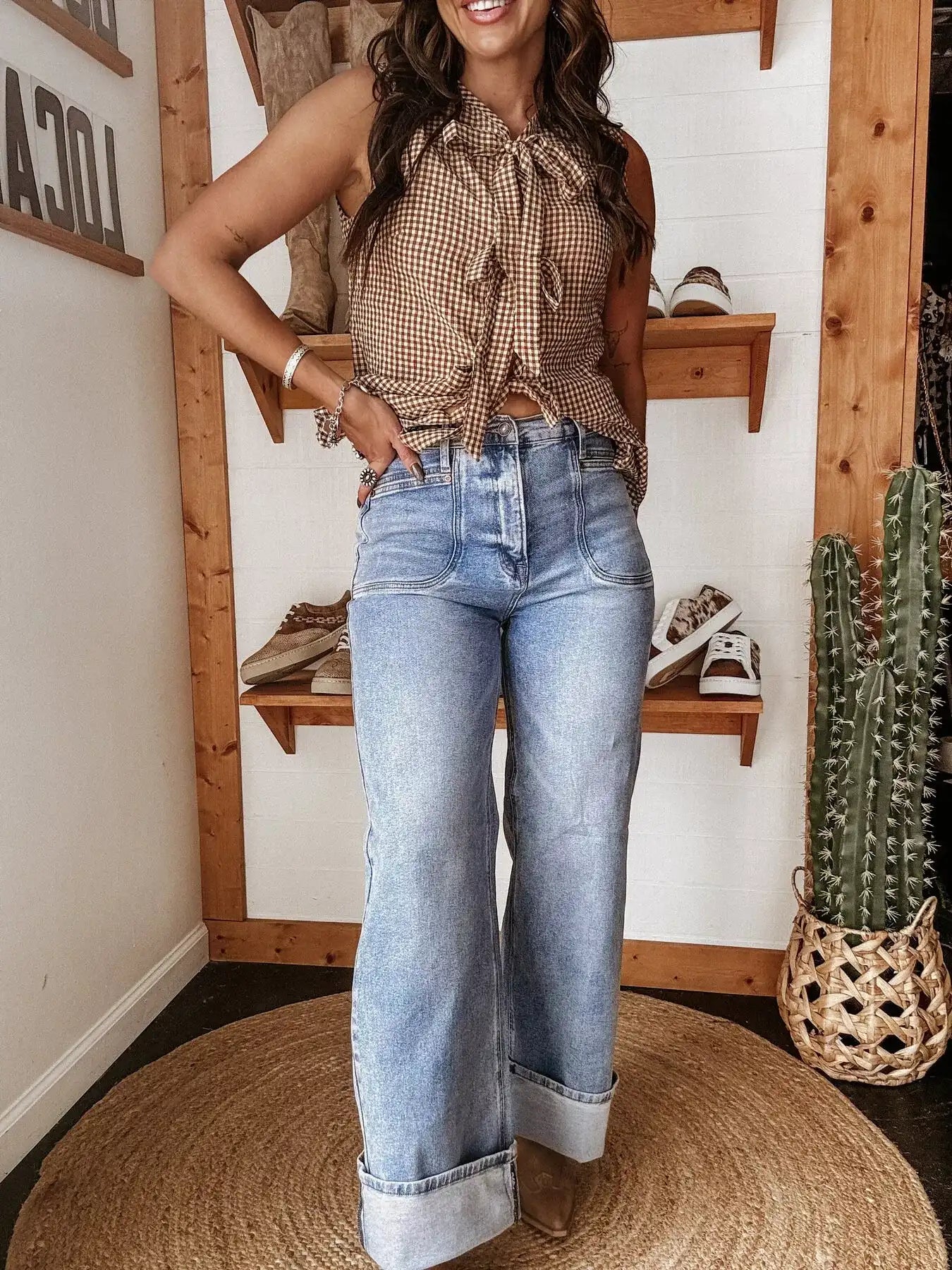 Wide Leg Wash Jeans - Jeans Junction Online