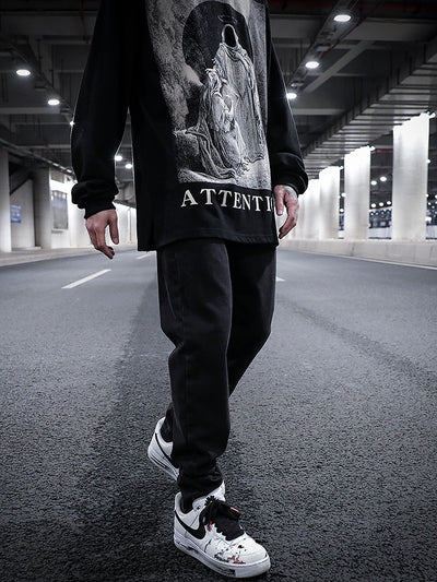 Washed Distressed Fit Straight-leg Jeans - Jeans Junction Online