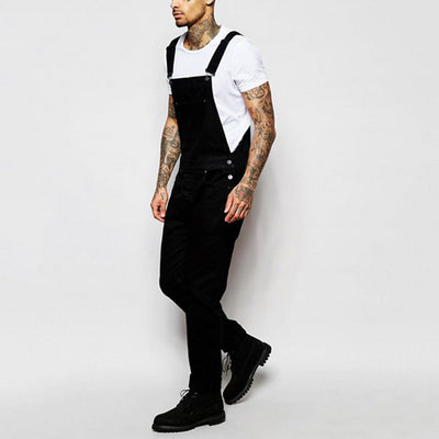 Fashionable men's suspender denim rompers - Jeans Junction Online