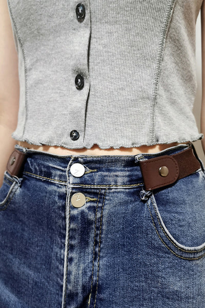 PU Elastic Snap Closure Belt - Jeans Junction Online