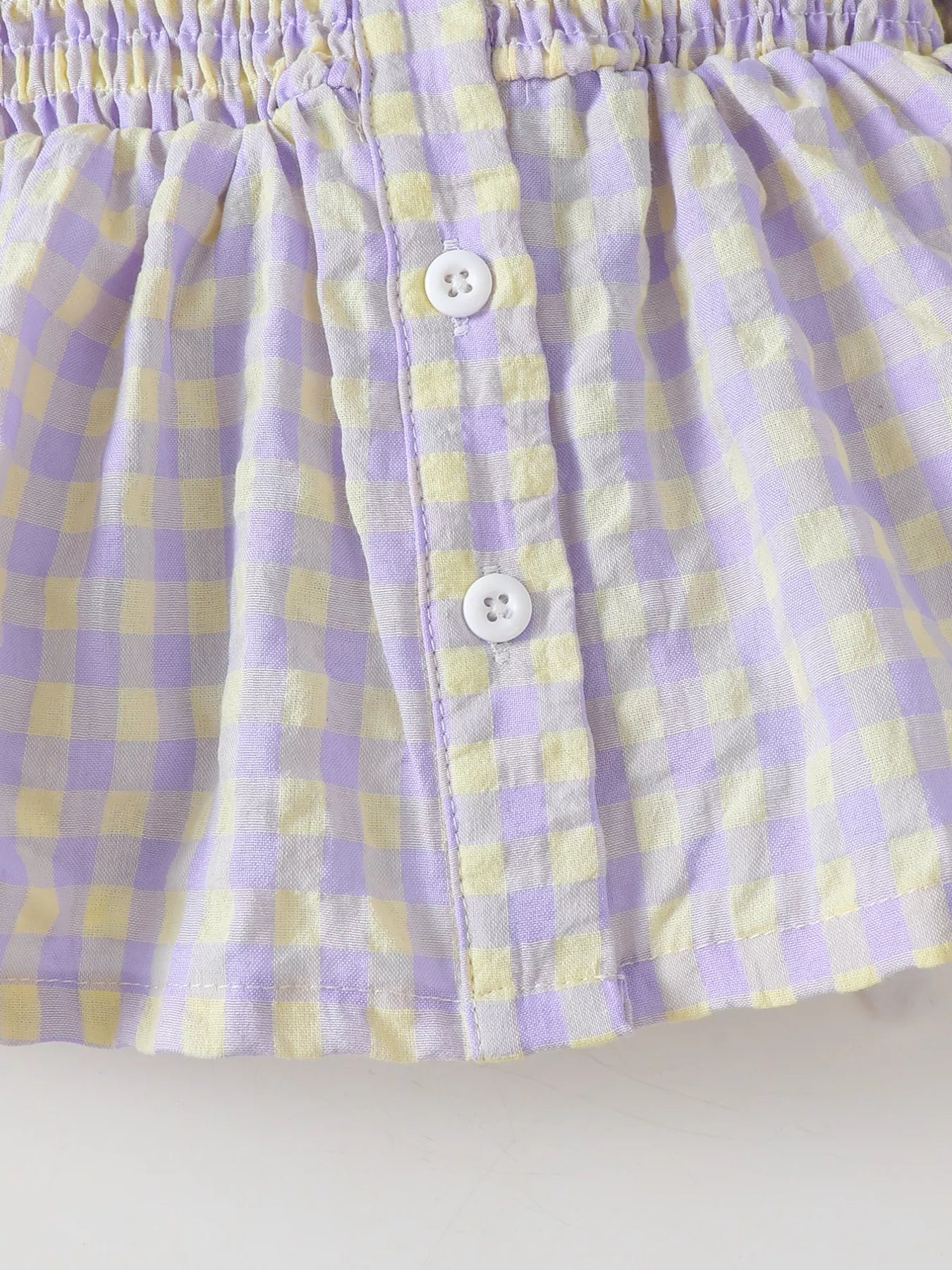 Children's Gingham Smocked Top and Bow Pants Set - Jeans Junction Online