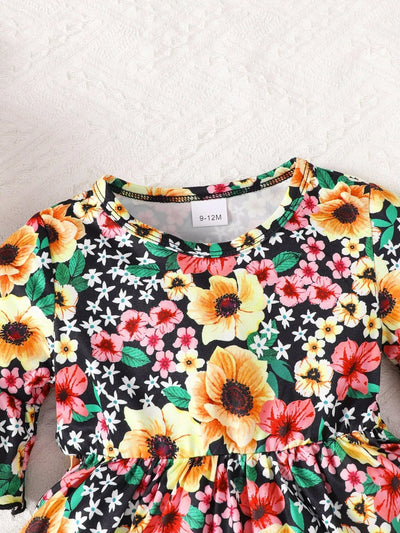 Children's Floral Bell Sleeve Top and Pants Set - Jeans Junction Online