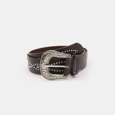 PU Leather Rhinestone Belt - Jeans Junction Online