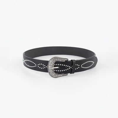 PU Leather Rhinestone Belt - Jeans Junction Online