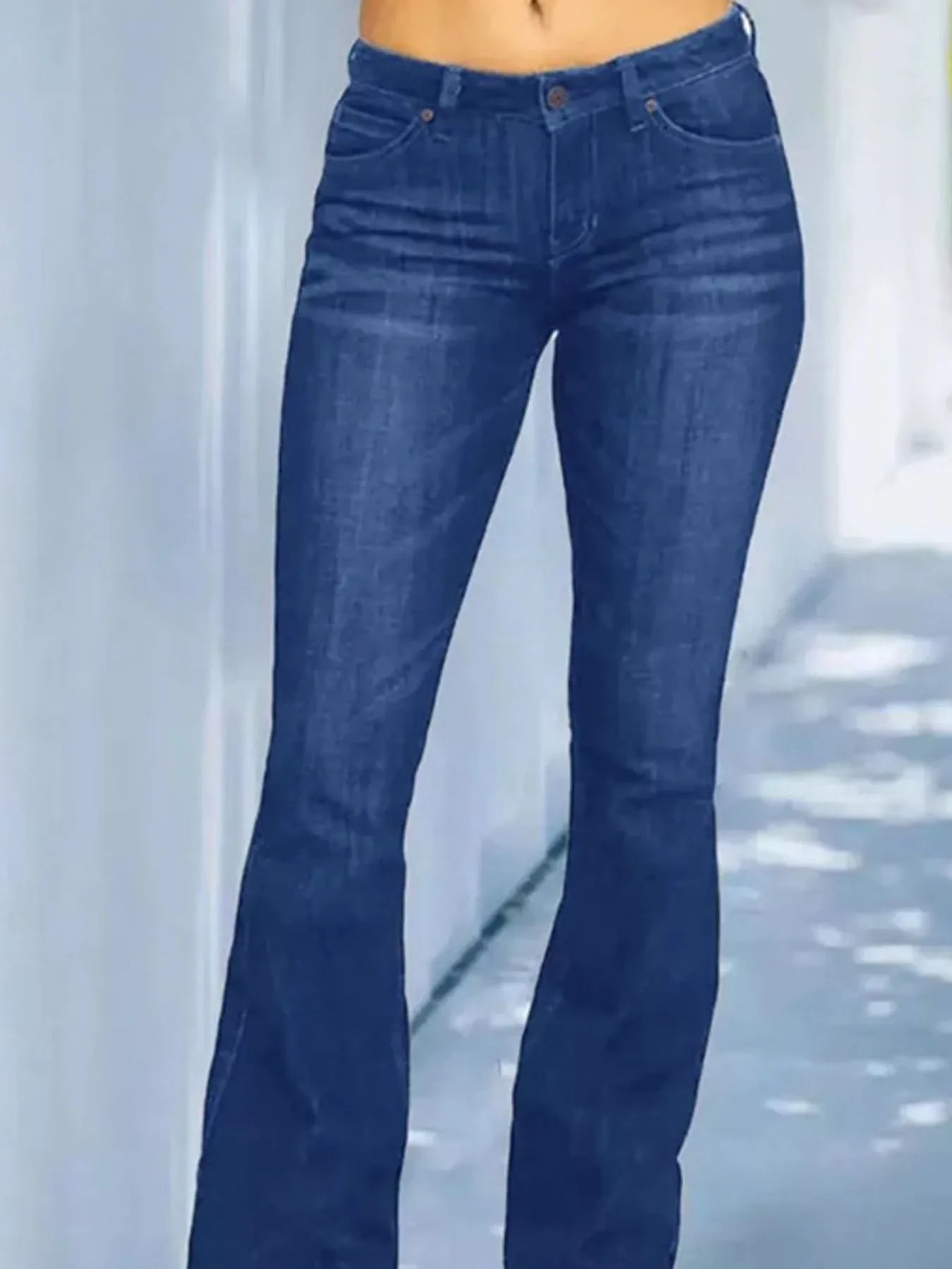 Full Size Wash Flare Jeans with Pockets Plus Size - Jeans Junction Online