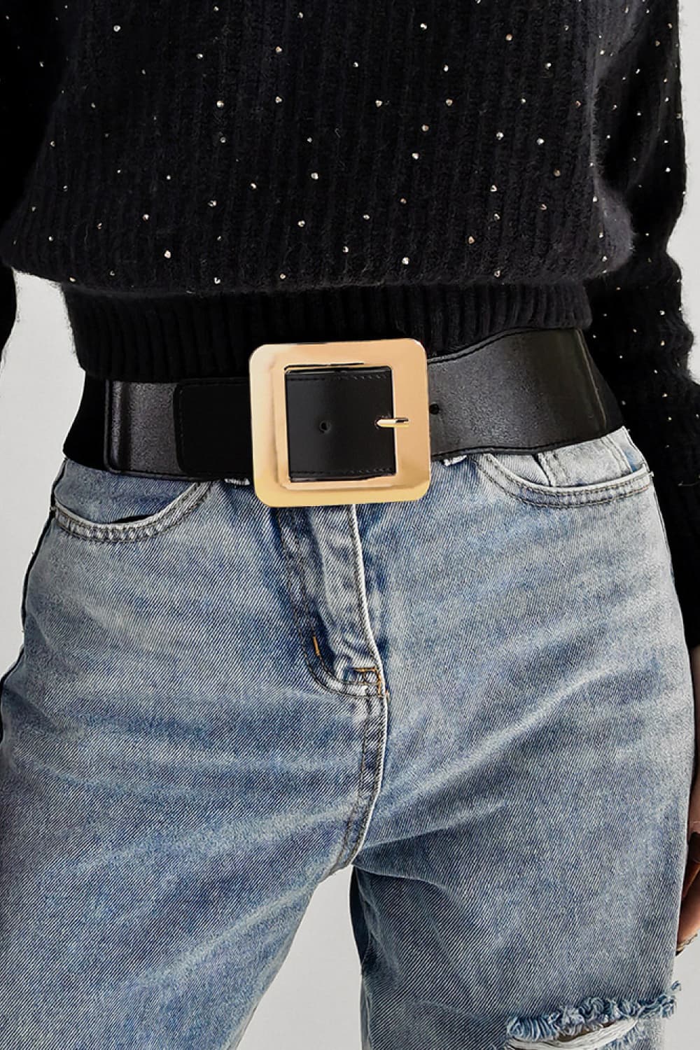 Alloy Buckle PU Leather Belt - Jeans Junction Online