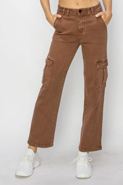 Risen Full Size High Rise Cargo Jeans - Jeans Junction Online