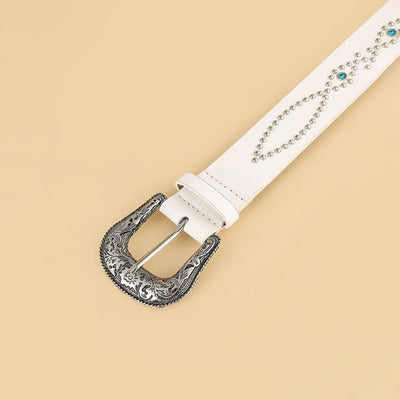 PU Leather Rhinestone Belt - Jeans Junction Online