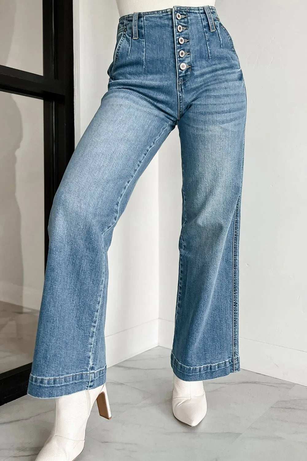 Button Fly High Waist Jeans - Jeans Junction Online