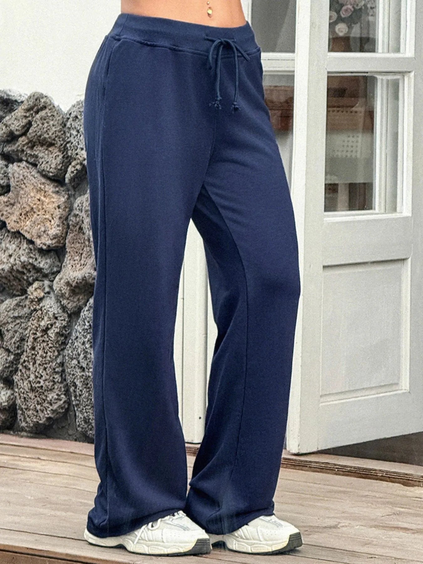 Drawstring Wide Leg Active Pants - Jeans Junction Online 