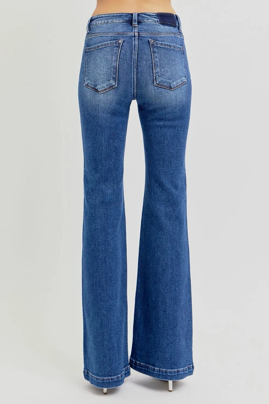 RISEN Full Size Low Rise Flare Jeans with Pockets - Jeans Junction Online 