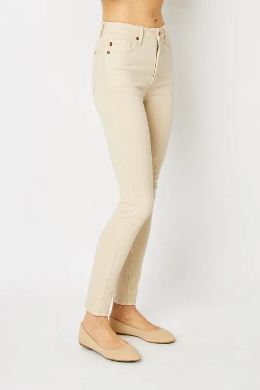 Judy Blue Full Size Garment Dyed Tummy Control Skinny Jeans - Jeans Junction Online