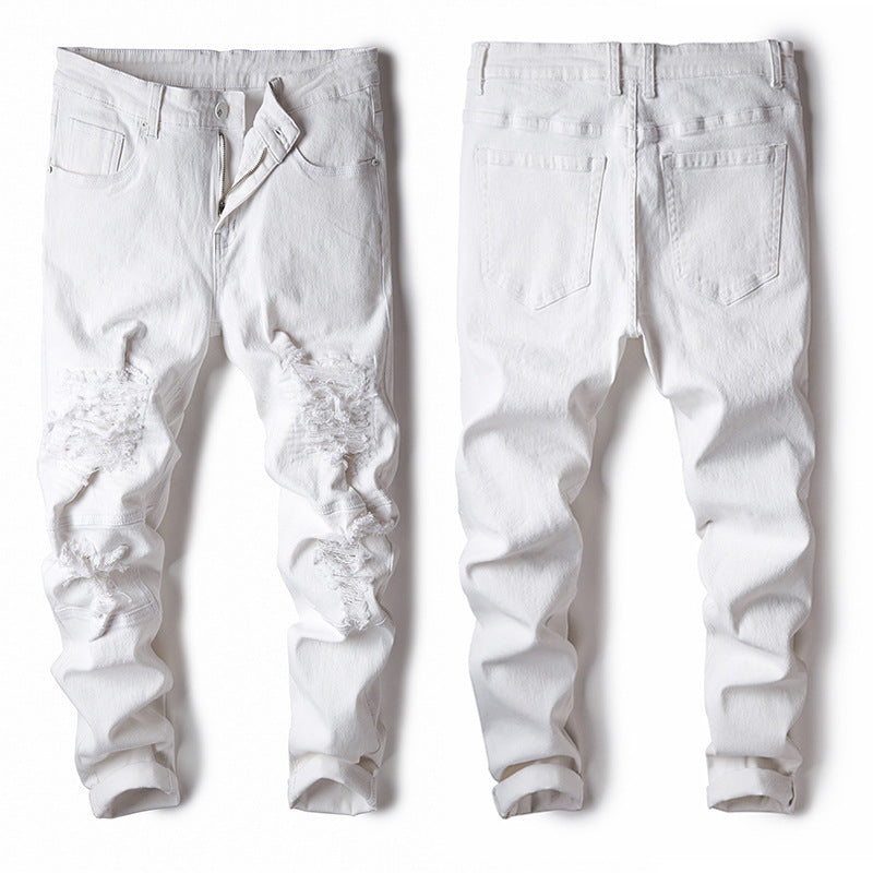 European And American Slim Straight Zipper Pleated Men - Jeans Junction Online