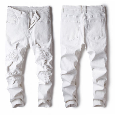 European And American Slim Straight Zipper Pleated Men - Jeans Junction Online