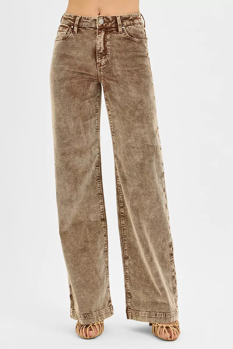 RISEN High Rise Wide Leg Corduroy Jeans - Jeans Junction Online