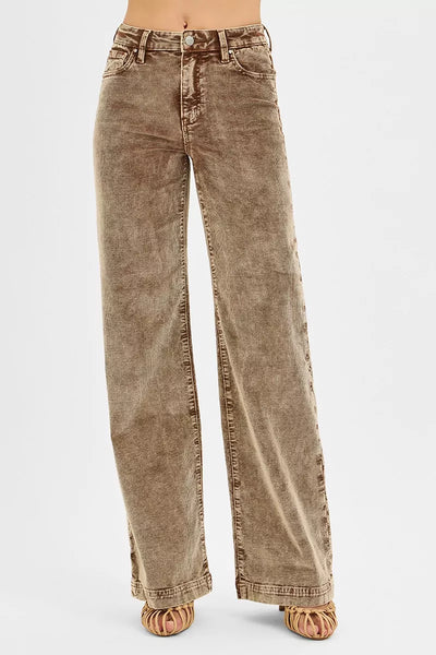 RISEN High Rise Wide Leg Corduroy Jeans - Jeans Junction Online