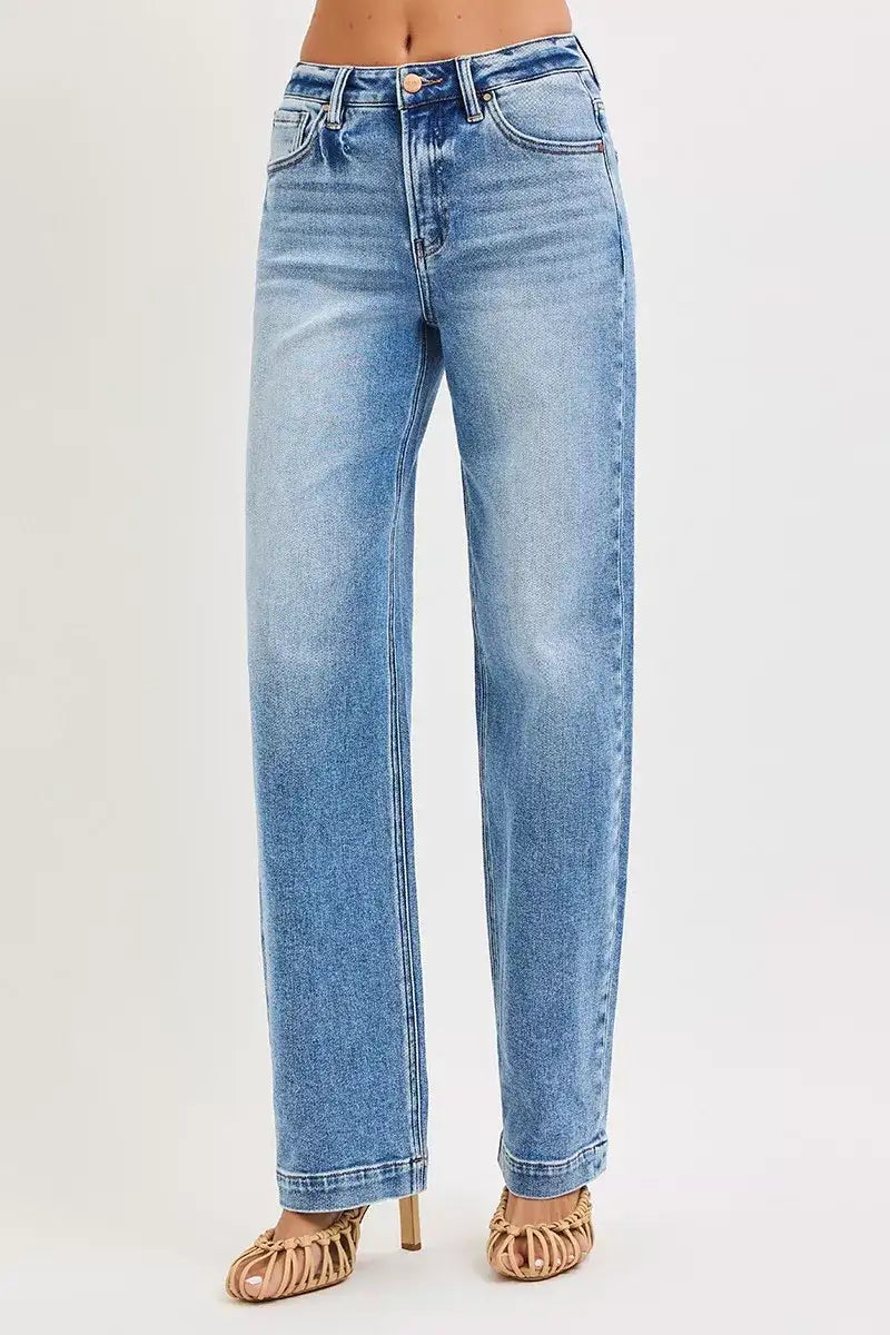 RISEN High Rise Wide Baggy Jeans - Jeans Junction Online