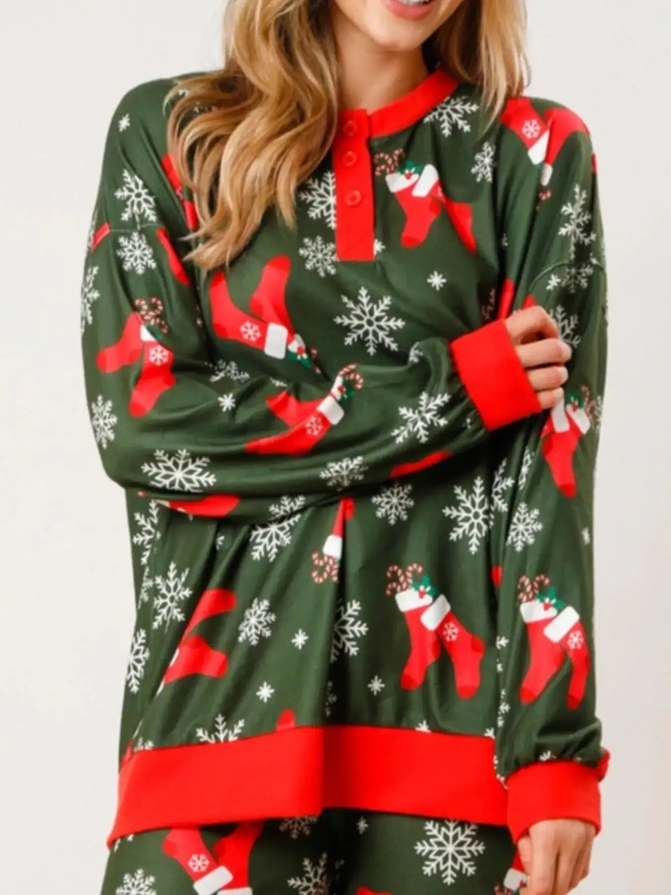 Christmas Long Sleeve Top and Pants Lounge Set - Jeans Junction Online