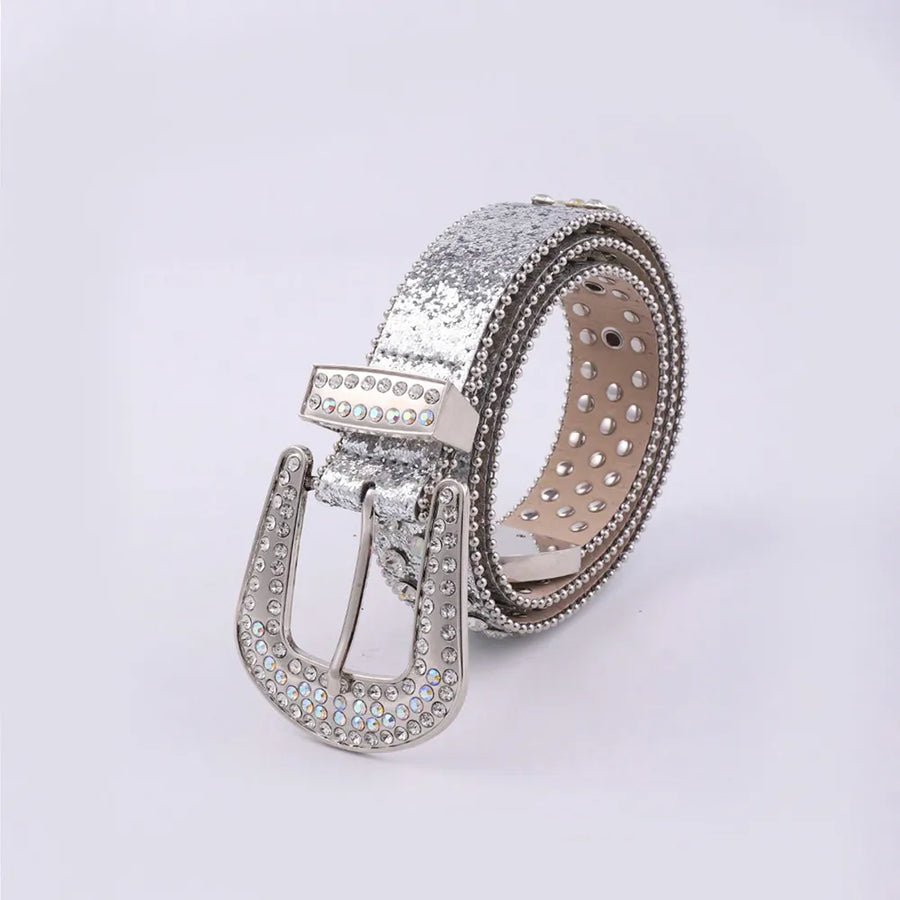 PU Leather Rhinestone Belt - Jeans Junction Online 