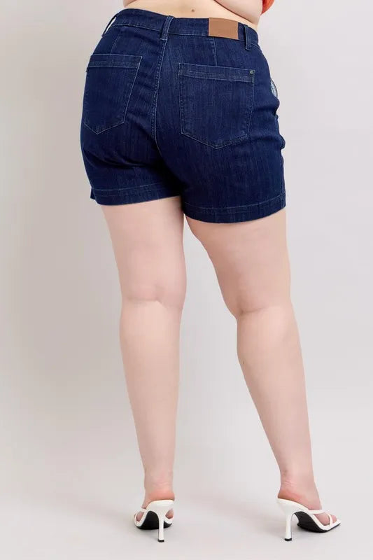 Judy Blue Full Size High Waist Denim Shorts Plus Size - Jeans Junction Online