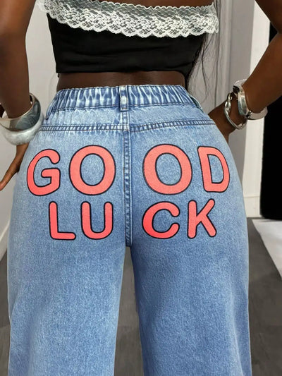 GOOD LUCK Wide Leg Jeans - Jeans Junction Online