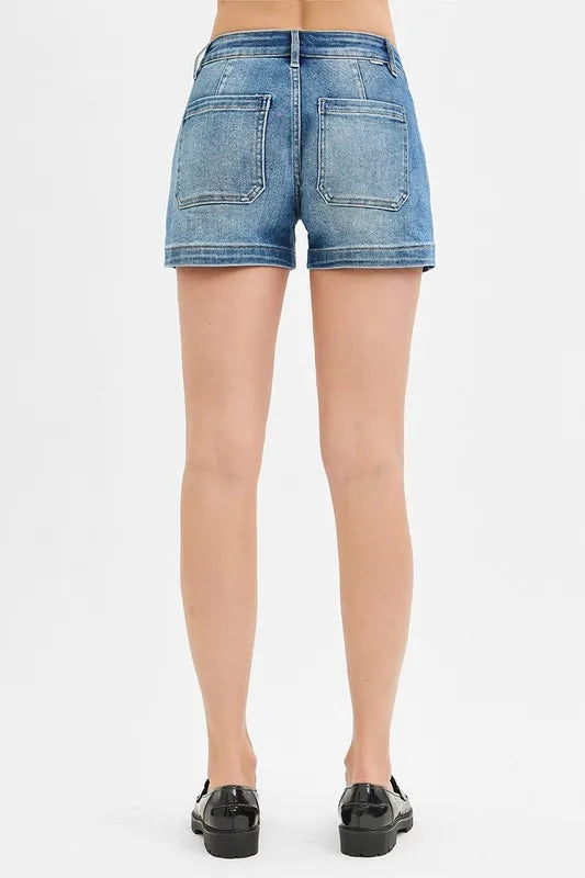 RISEN Low Rise Patched Pocket Shorts - Jeans Junction Online