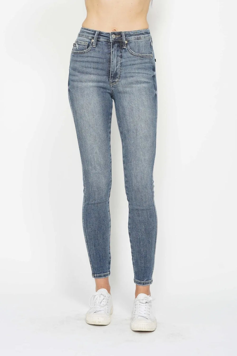Judy Blue Full Size Tummy Control Contrast Wash Skinny Jeans - Jeans Junction Online 