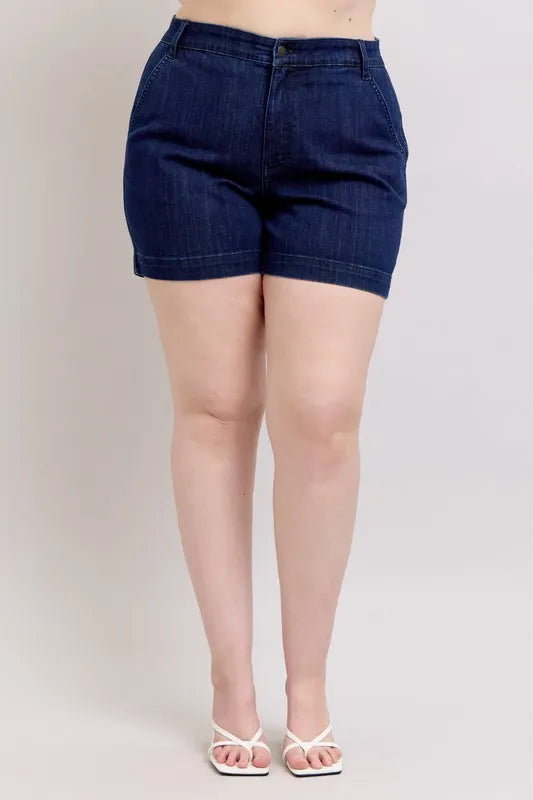 Judy Blue Full Size High Waist Denim Shorts Plus Size - Jeans Junction Online