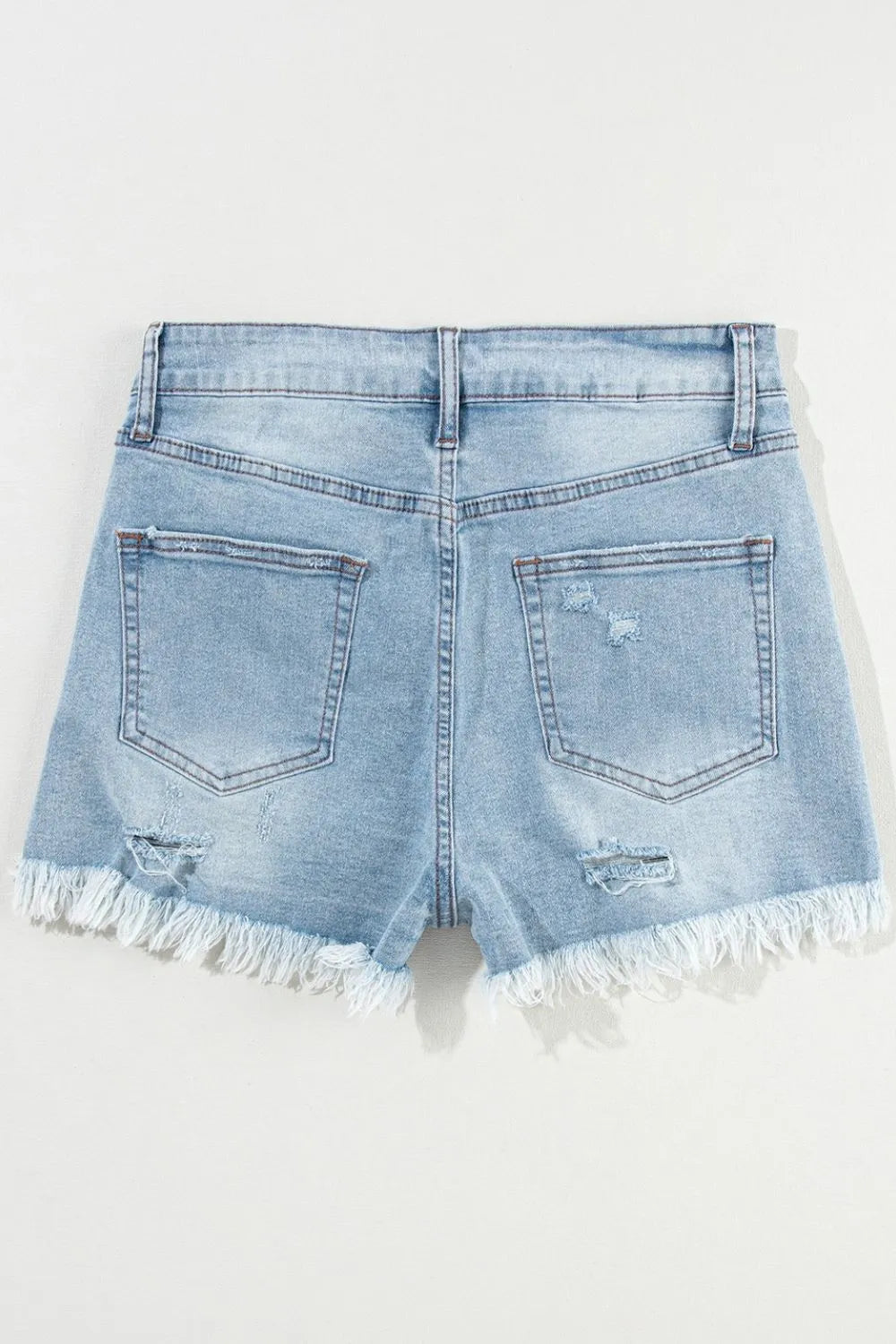 Distressed Raw Hem High Waist Denim Shorts - Jeans Junction Online
