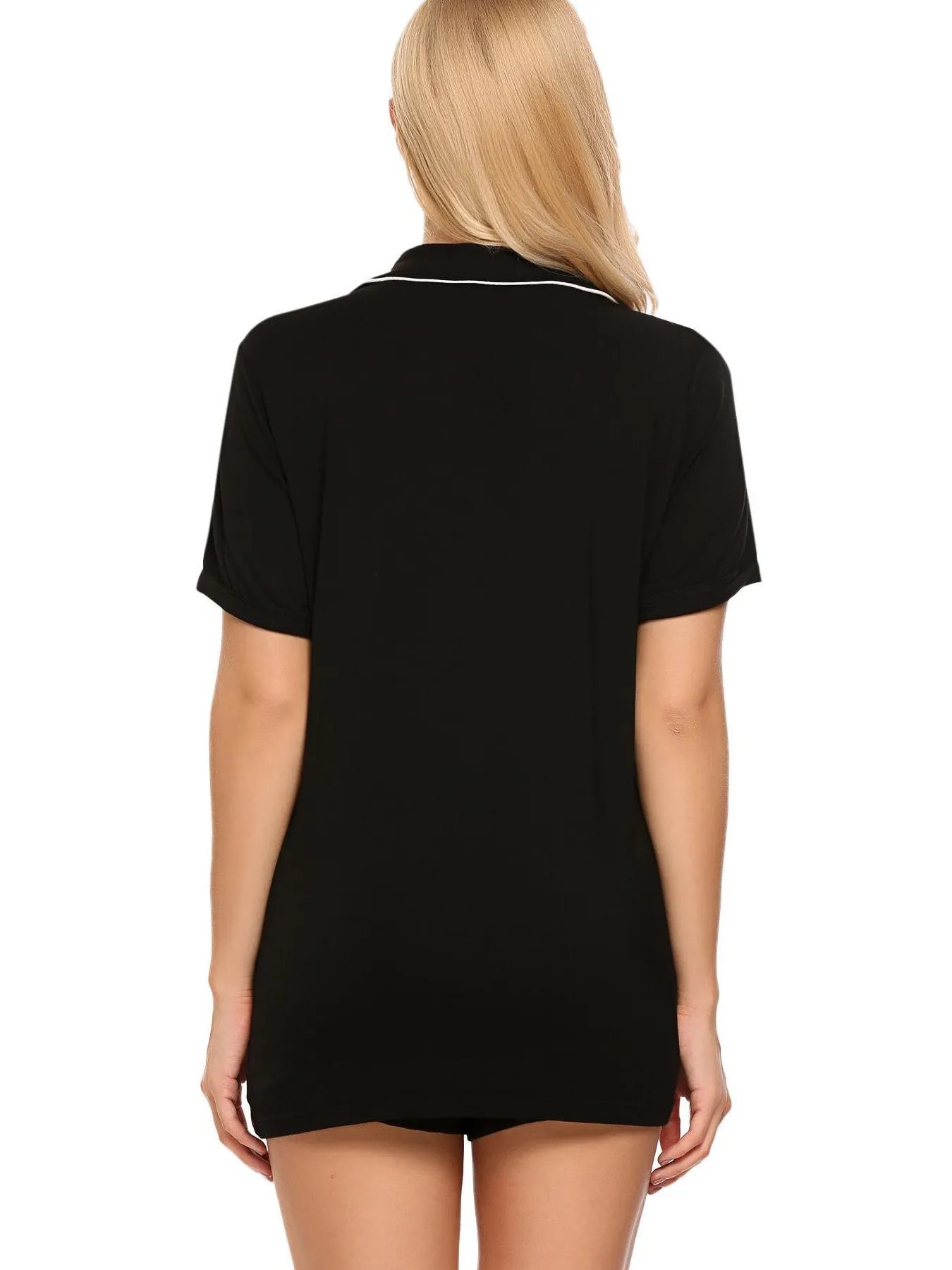 Button Up Short Sleeve Top and Shorts Lounge Set - Jeans Junction Online