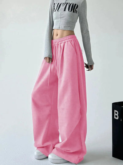 Oversized Wide Leg Drawstring Pants - Jeans Junction Online
