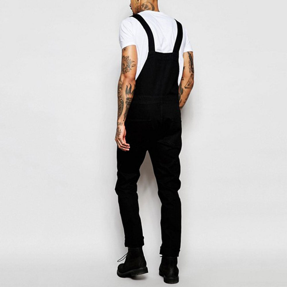 Fashionable men's suspender denim rompers - Jeans Junction Online