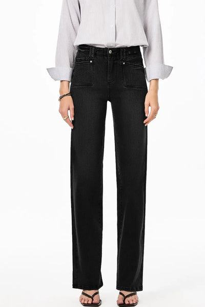 High-Waisted Wide-Leg Vintage Wash Jeans - Jeans Junction Online