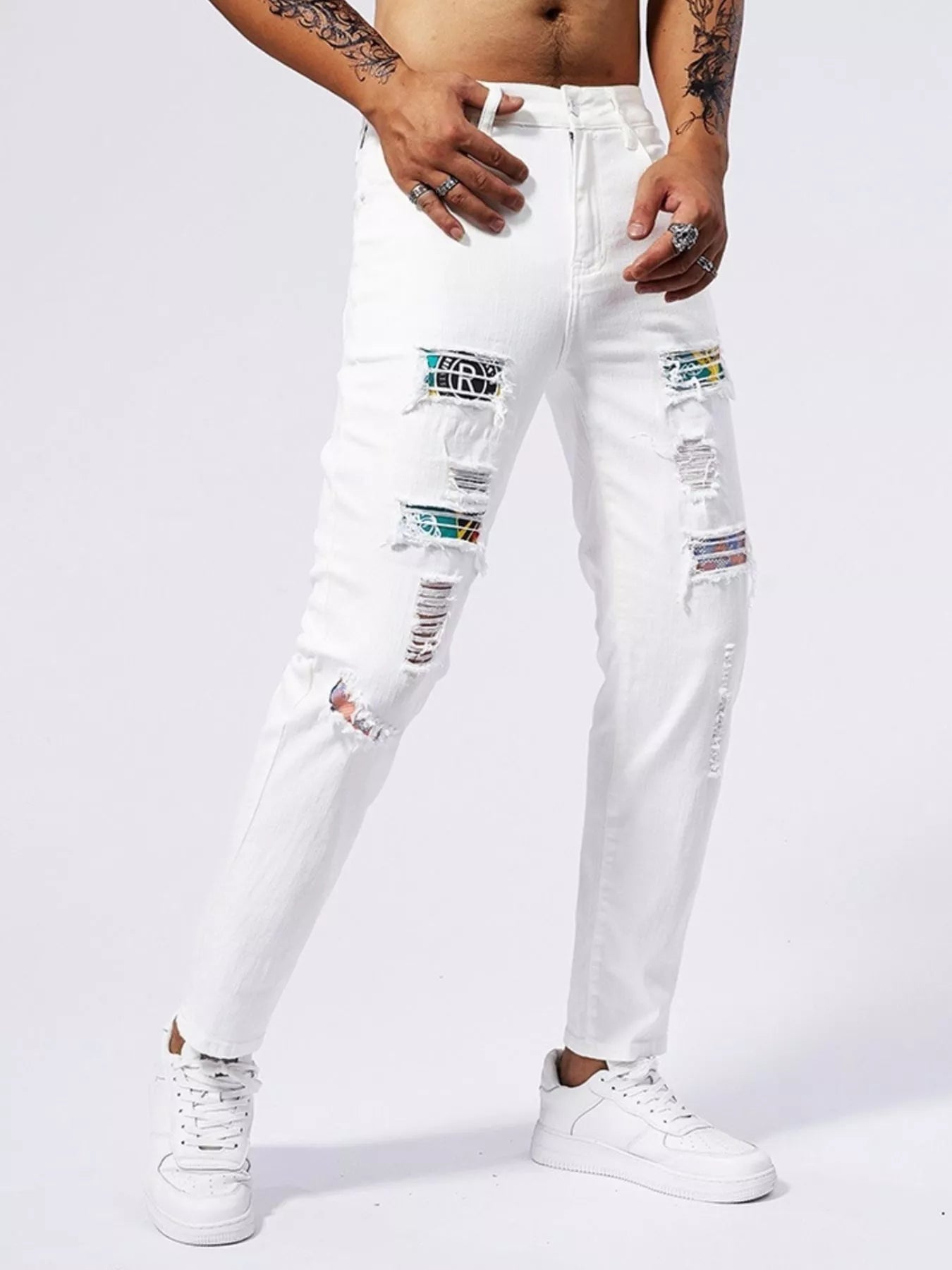 Men's Distressed Slim Fit Jeans - Jeans Junction Online