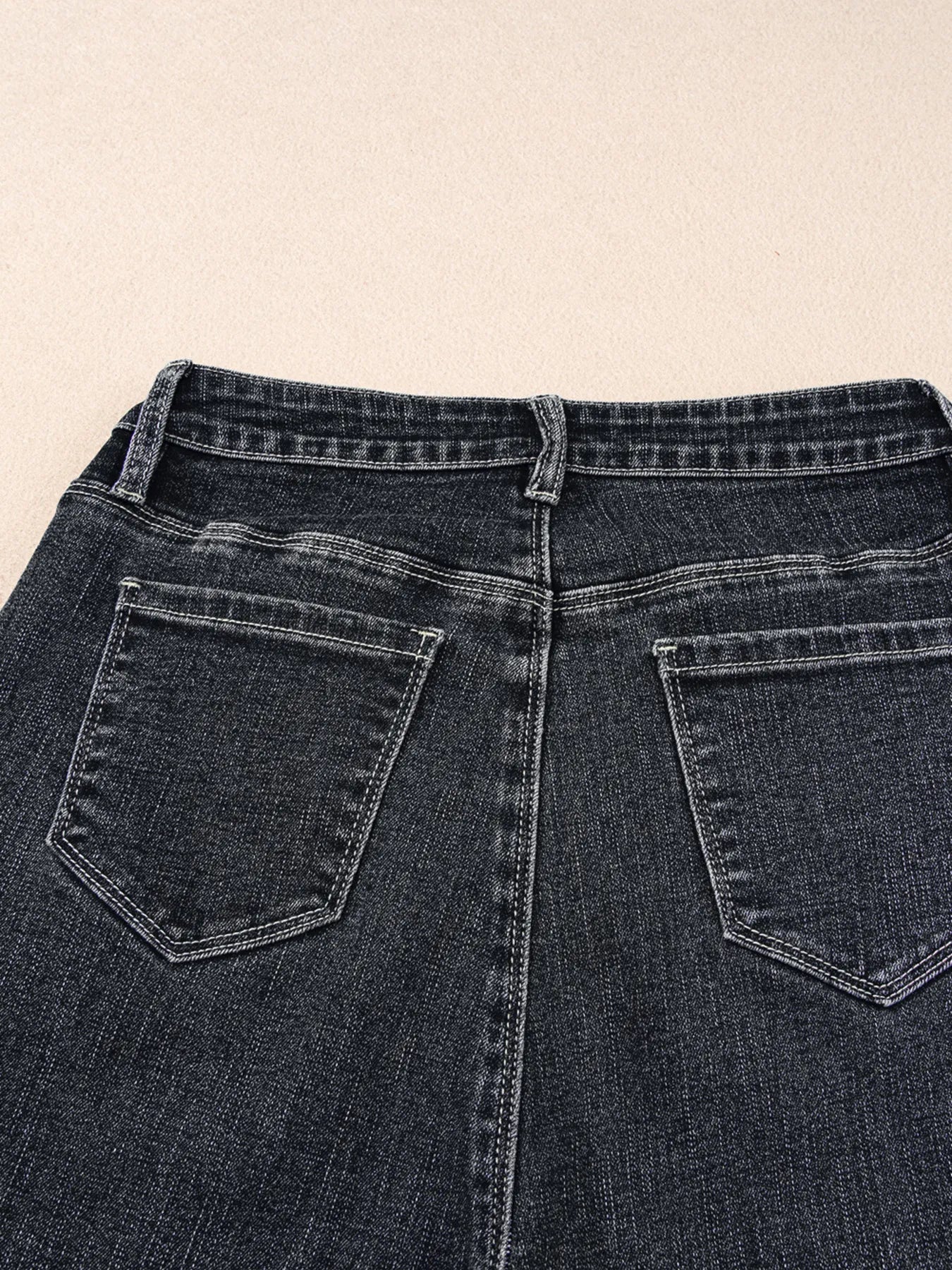 Seam Detail Flared Bottom Ankle Length Jeans - Jeans Junction Online